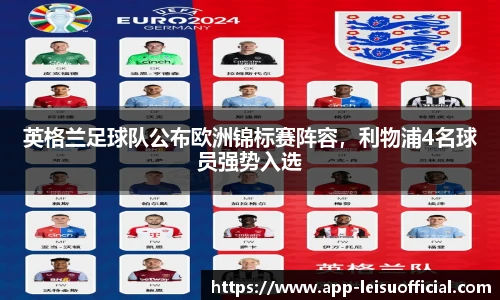 英格兰足球队公布欧洲锦标赛阵容，利物浦4名球员强势入选